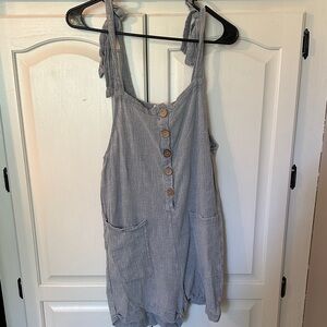 Sky Blue Button-Front Romper Ocean Drive Small